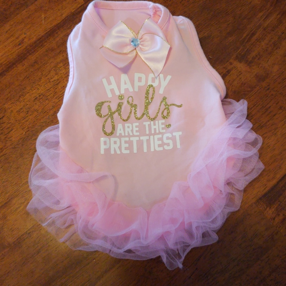 adorable pink puppy dress size XS